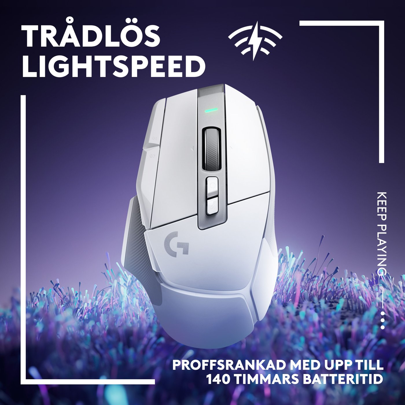 Logitech G 502 X Lightspeed Trådlös gamingmus Vit