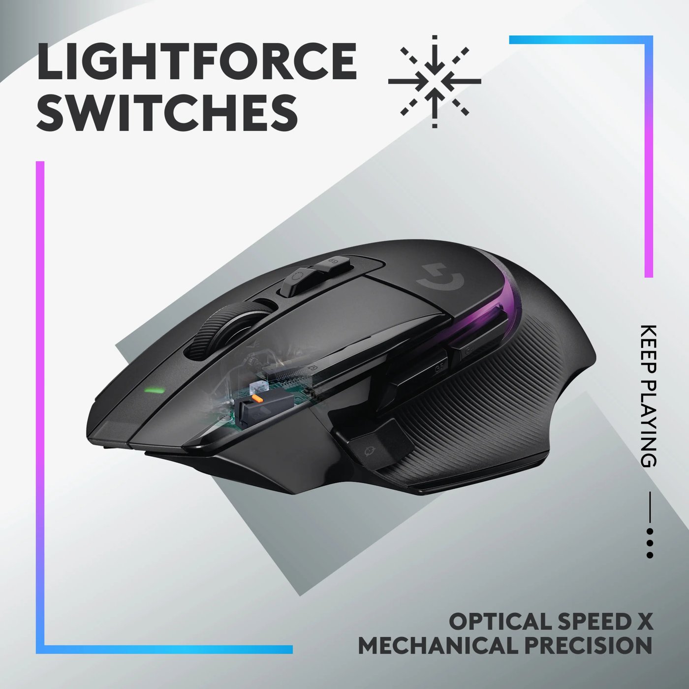 Logitech G 502 X Plus Trådløs gamingmus Svart