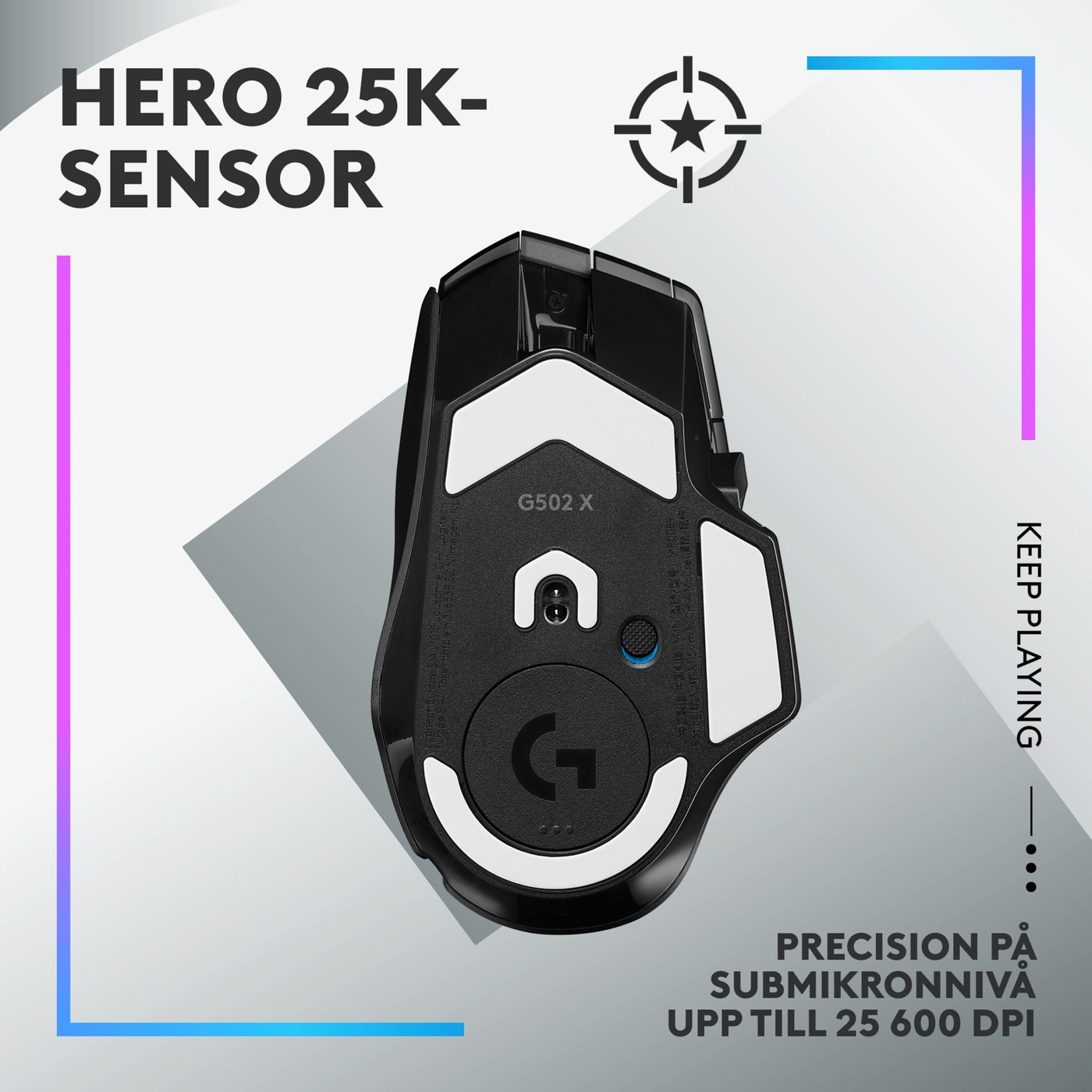 Logitech G 502 X Plus Trådlös gamingmus Svart