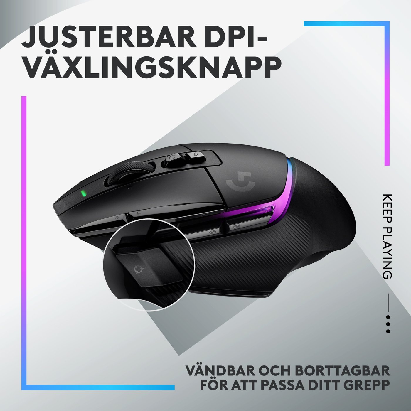 Logitech G 502 X Plus Trådlös gamingmus Svart