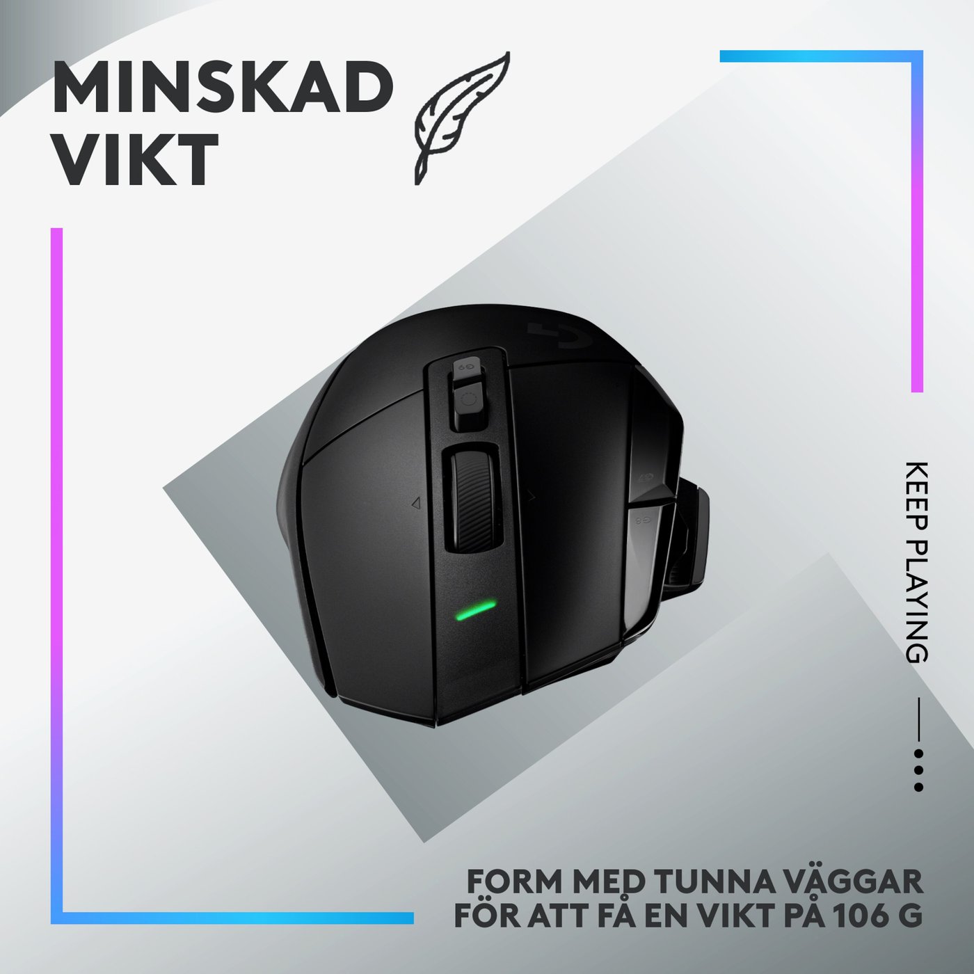 Logitech G 502 X Plus Trådlös gamingmus Svart