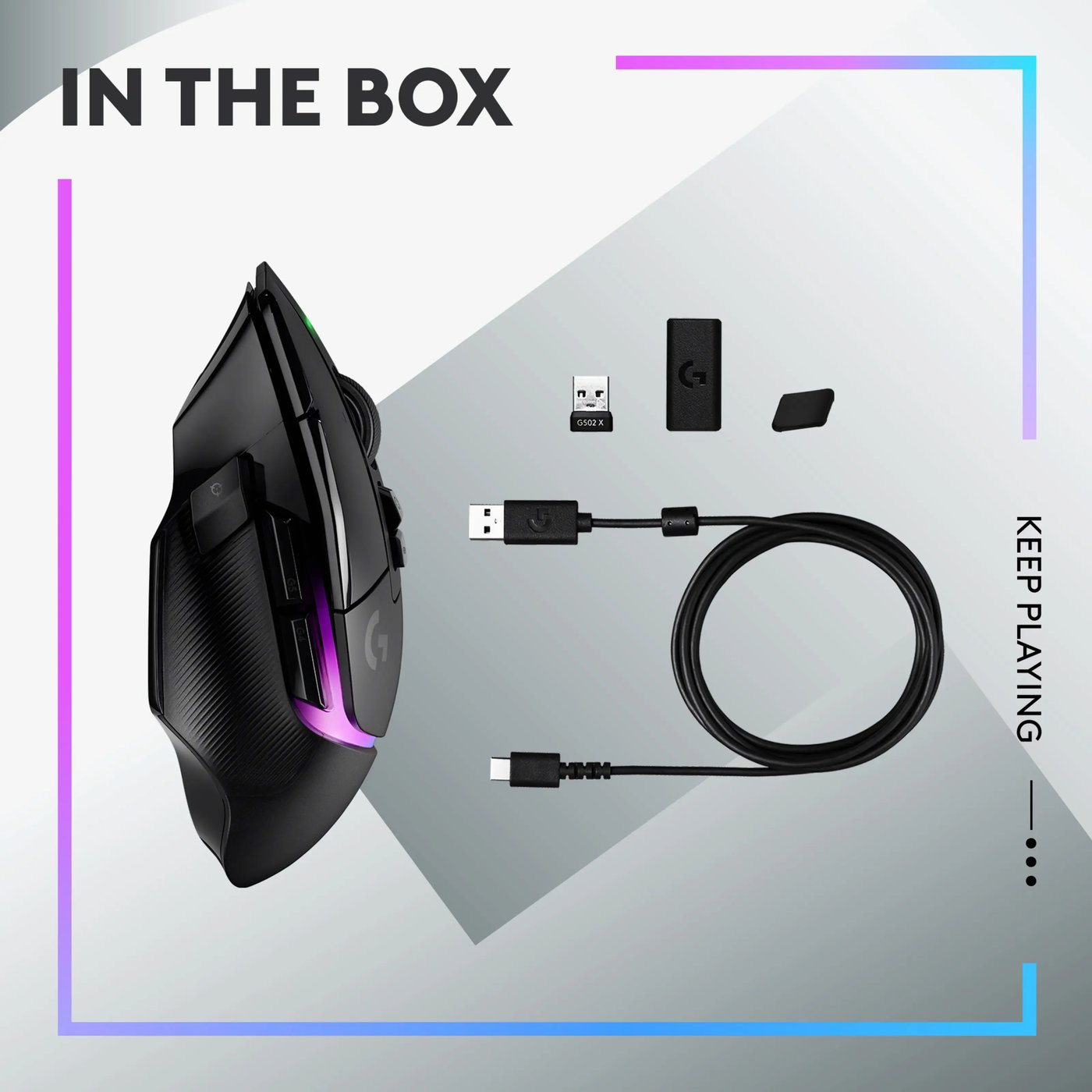 Logitech G 502 X Plus Trådløs gamingmus Svart