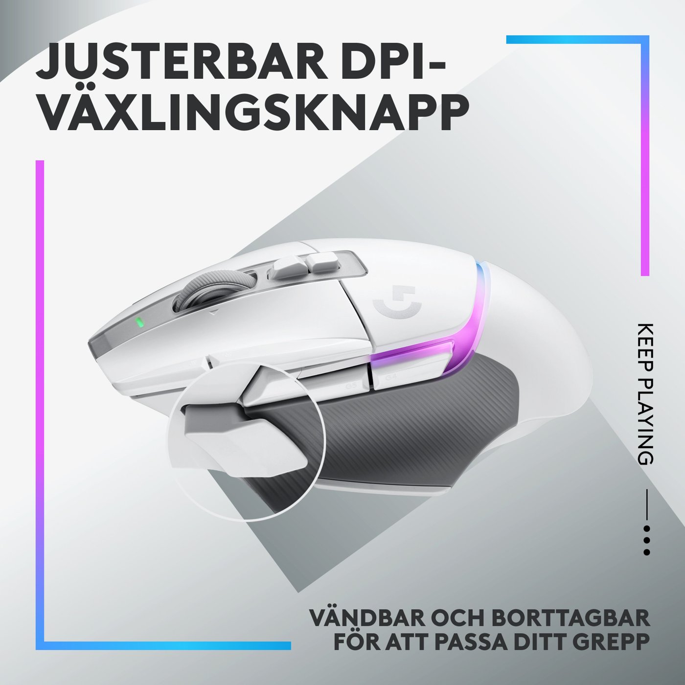 Logitech G 502 X Plus Trådlös gamingmus Vit