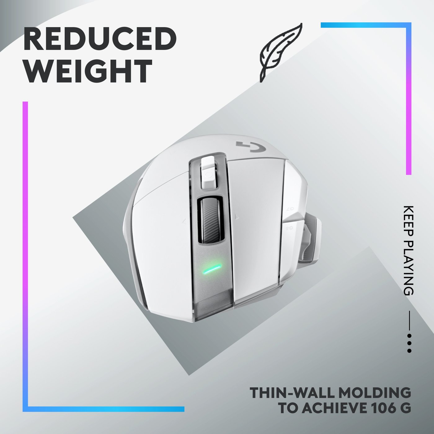 Logitech G 502 X Plus Trådløs gamingmus Hvit