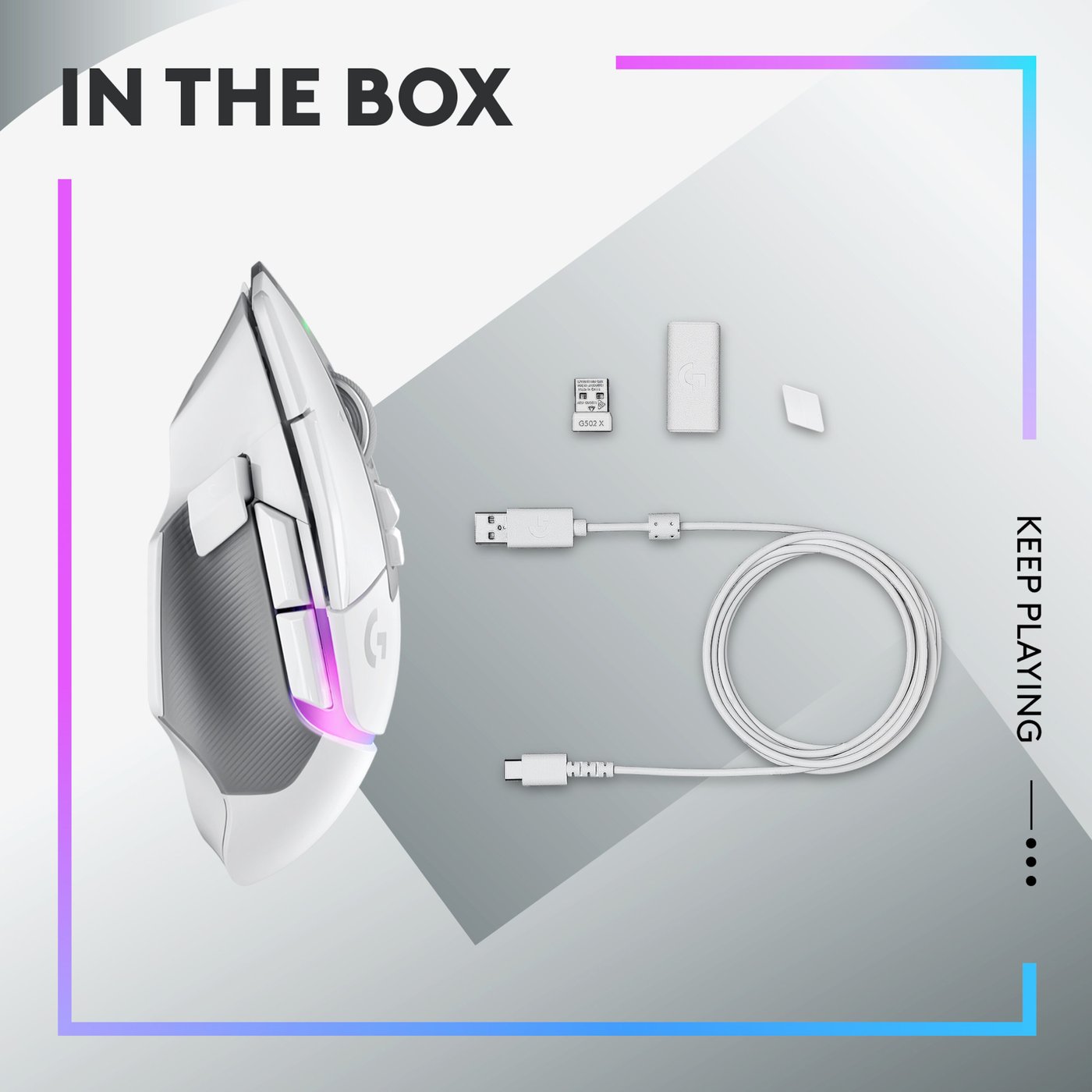 Logitech G 502 X Plus Trådløs gamingmus Hvit