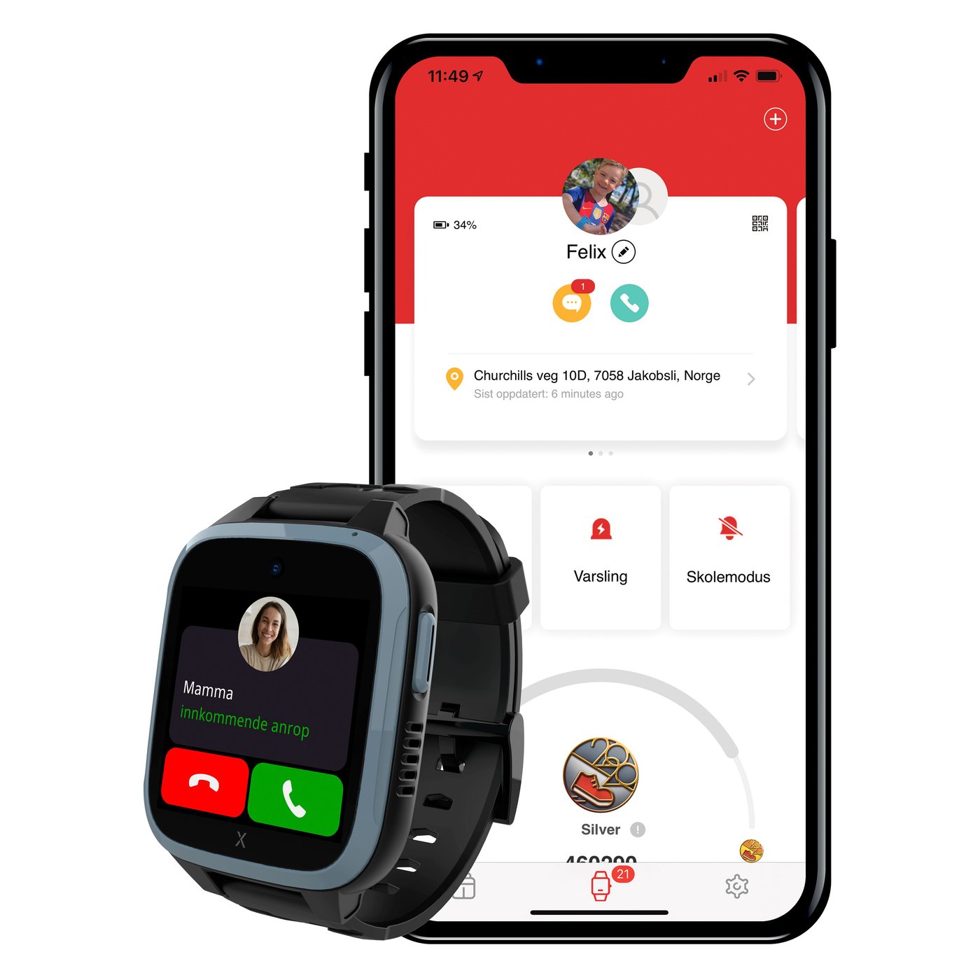 Xplora XGO3 Mobiltelefon for barn Svart