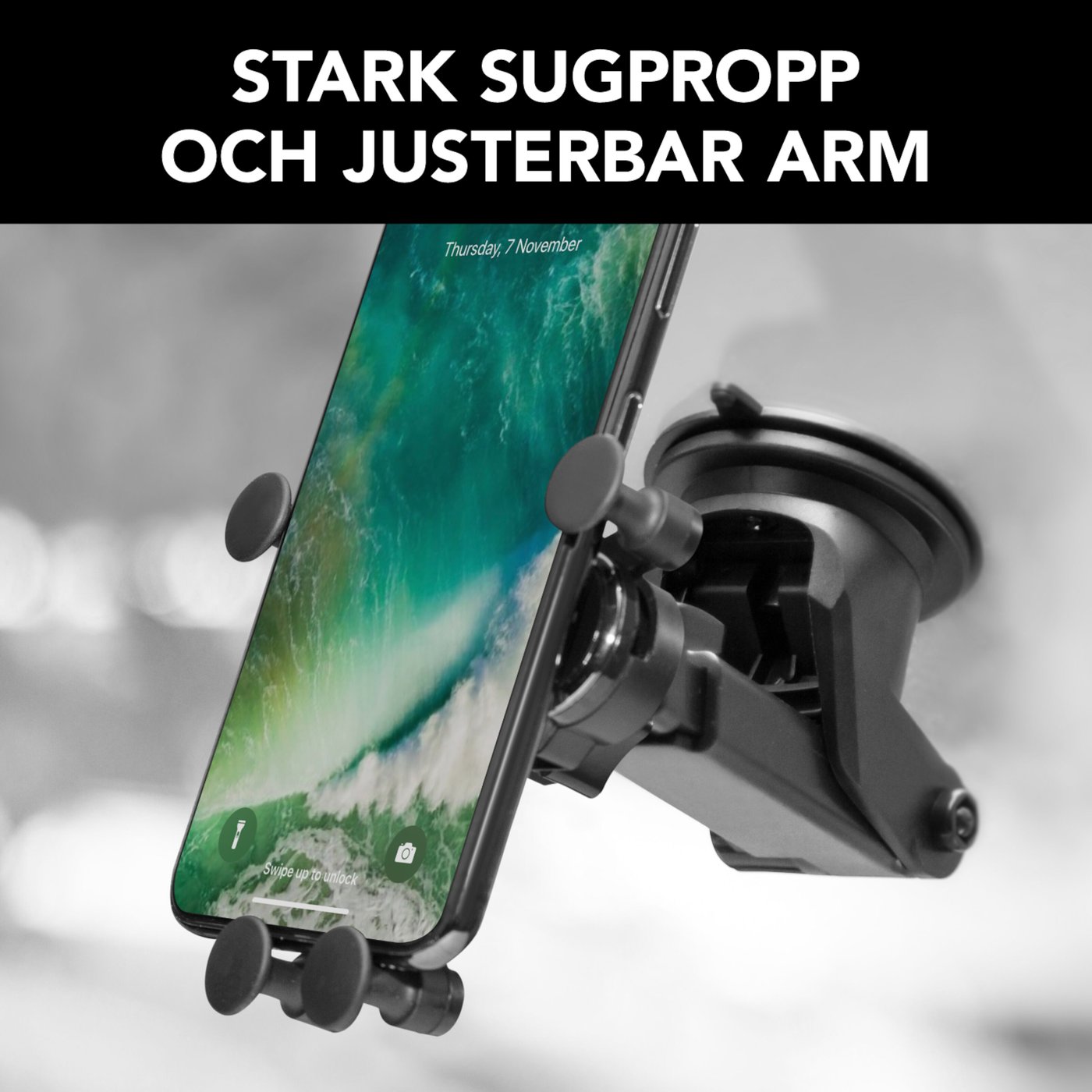 Linocell Mobilhållare med snabbfäste för vindruta