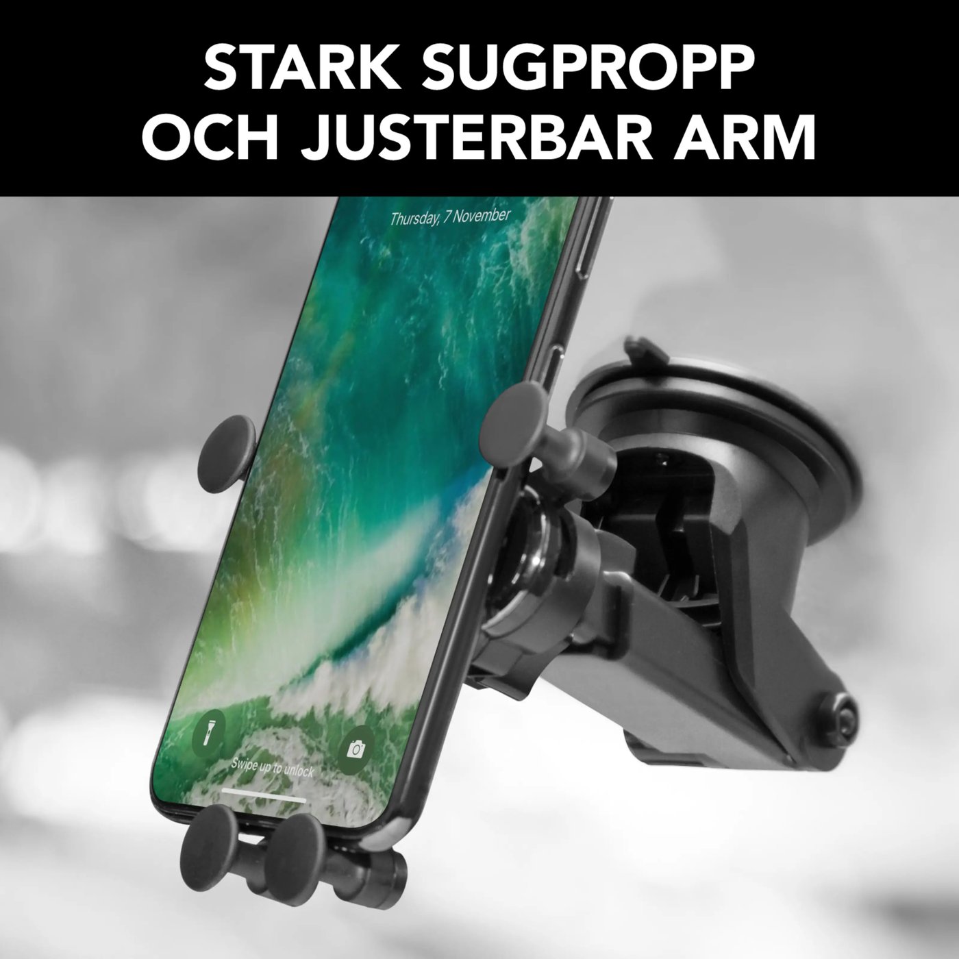 Linocell Mobilhållare med snabbfäste för vindruta