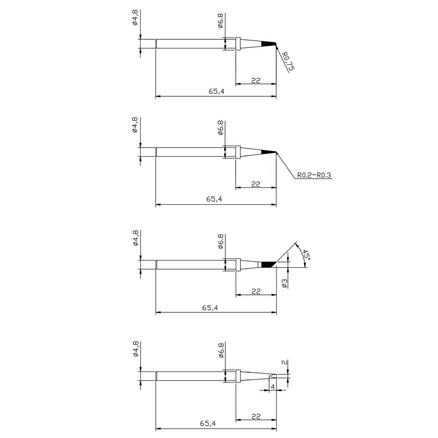 Dibotech Ekstra loddespisser 4-pk.