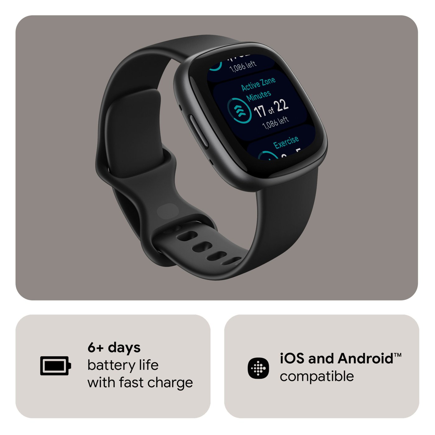 Fitbit Versa 4 Aktivitetsklokke Black/Graphite