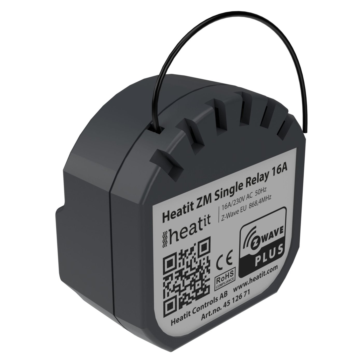 Heatit ZM Innfelt Z-Wave-fjernstrømbryter Single 16 A