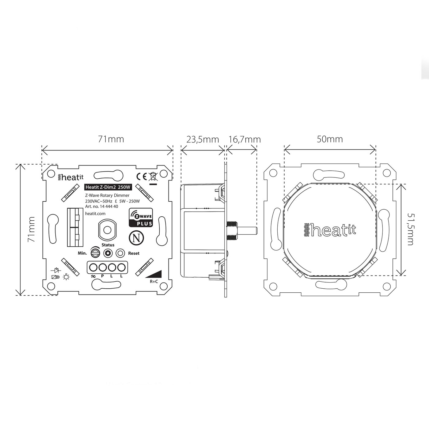 Heatit Z-Dim 2 Z-Wave multi-dimmer 250 W