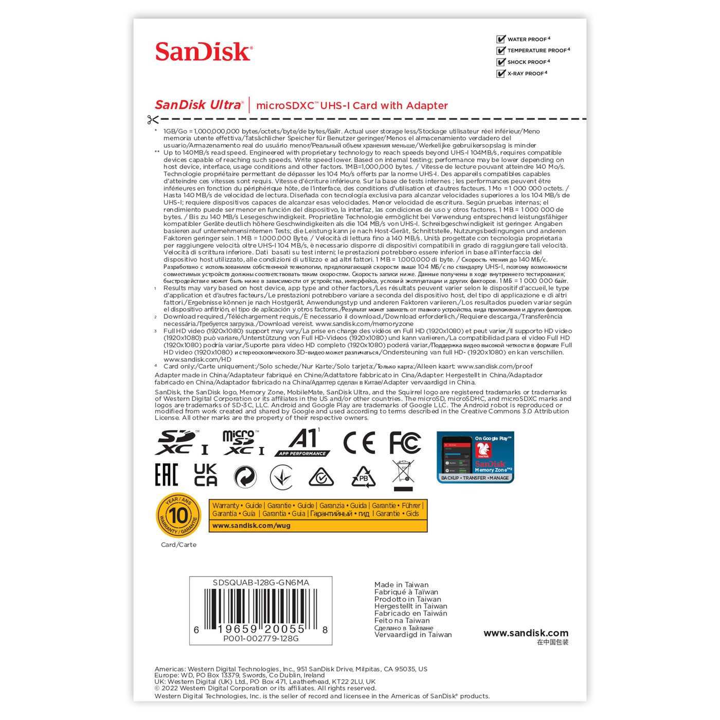 Sandisk Ultra Micro-SD-kort 128 GB SDXC