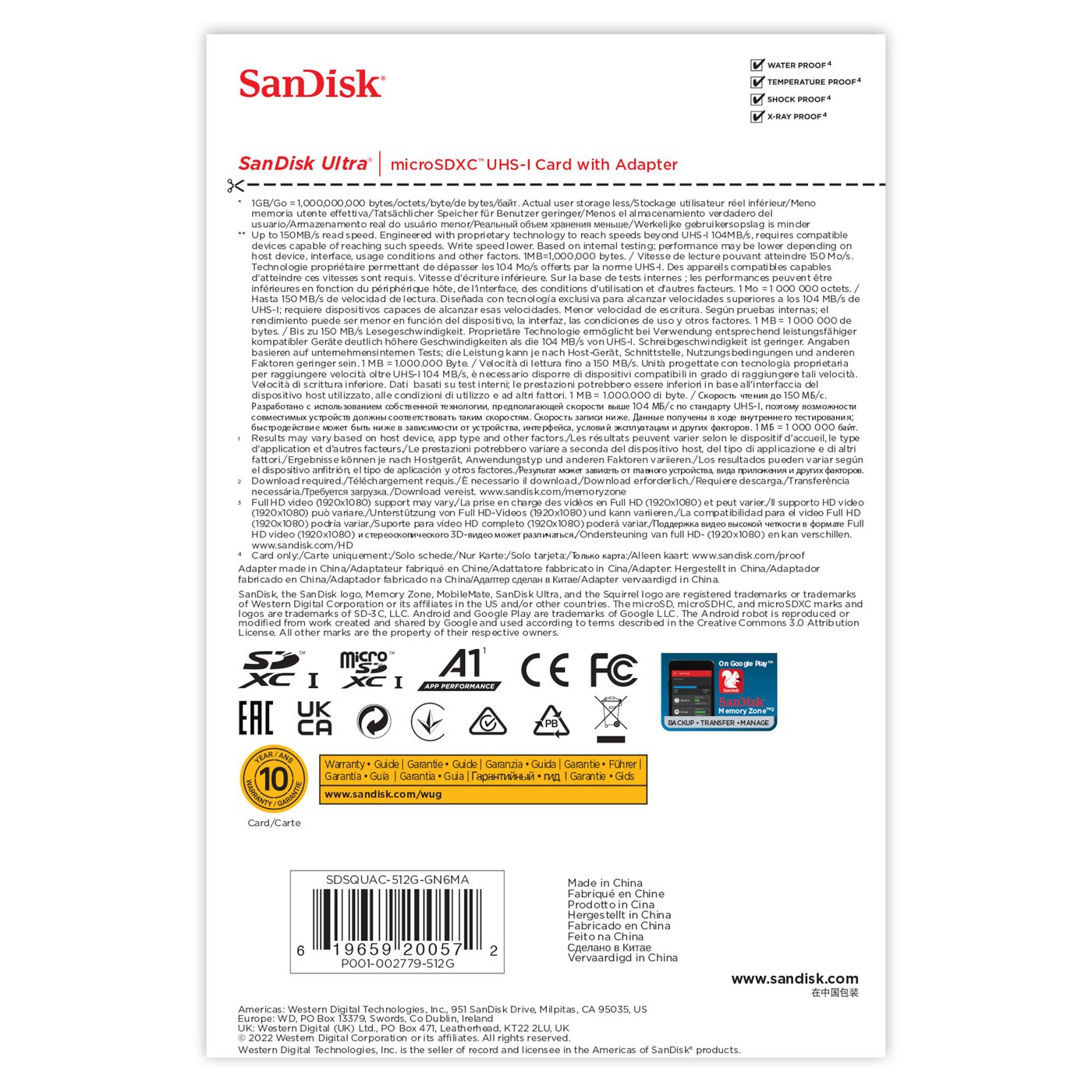Sandisk Ultra Micro-SD-kort 512 GB SDXC
