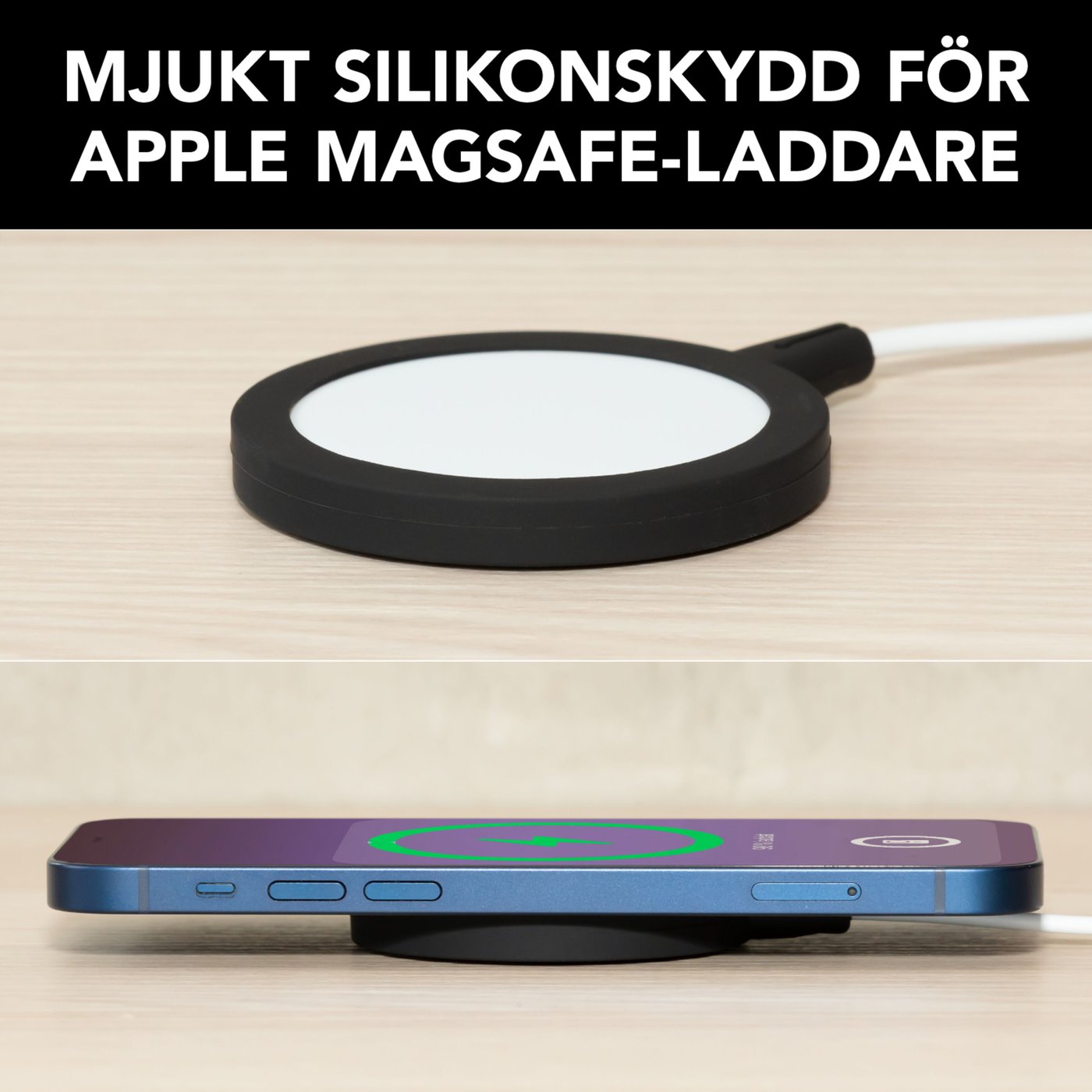 Linocell Silikonskydd för Magsafe-laddare Svart