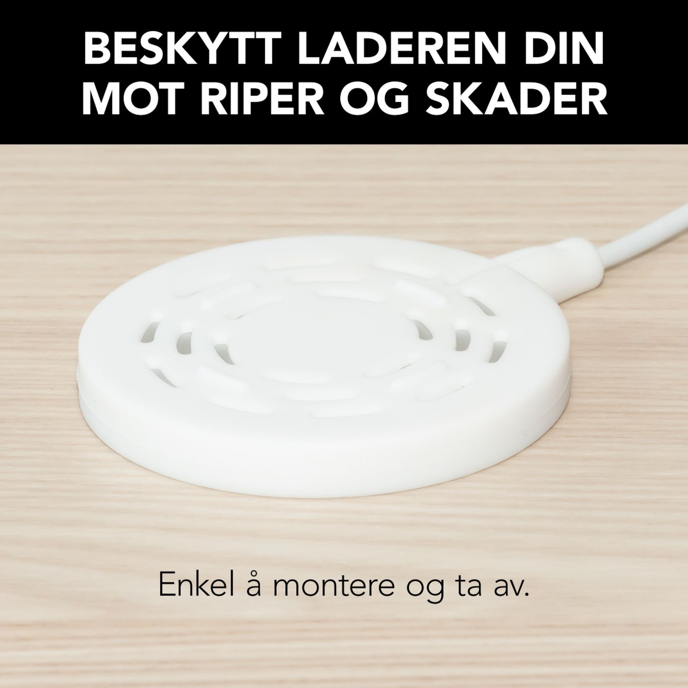 Linocell Silikonbeskyttelse for Magsafe-lader Hvit