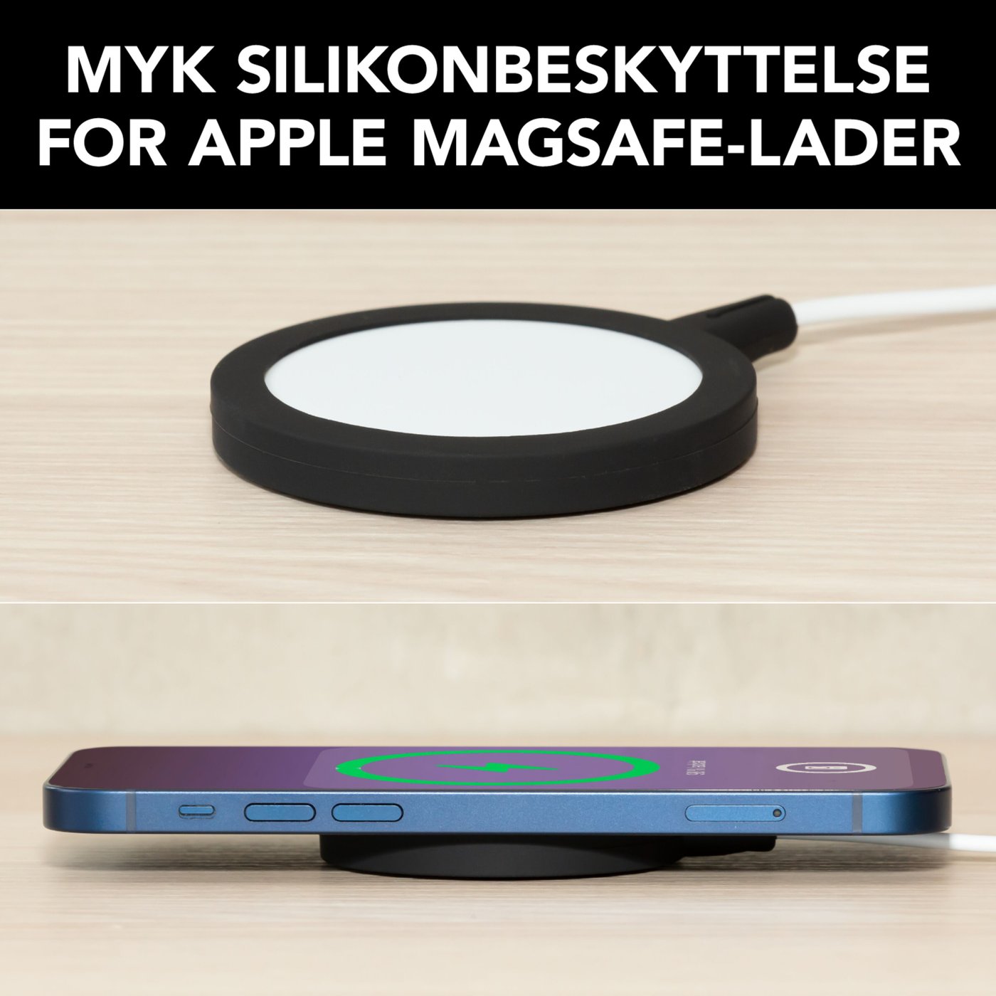 Linocell Silikonbeskyttelse for Magsafe-lader Svart