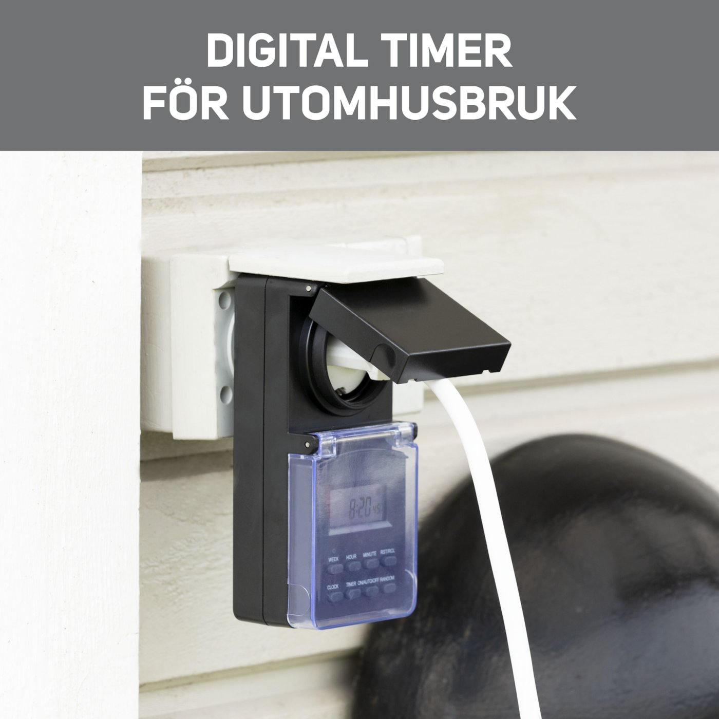 Luxorparts Digital timer 7 dygn för utomhusbruk