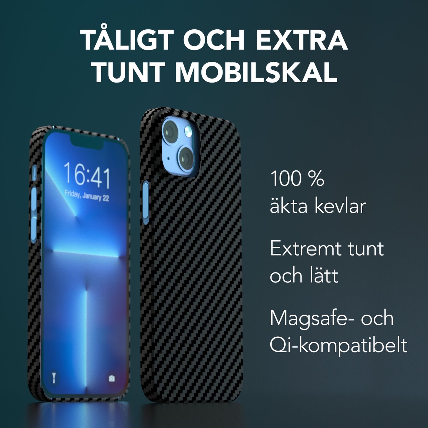 Linocell Premium Kevlar Tåligt skal för iPhone 13 Mini Svart