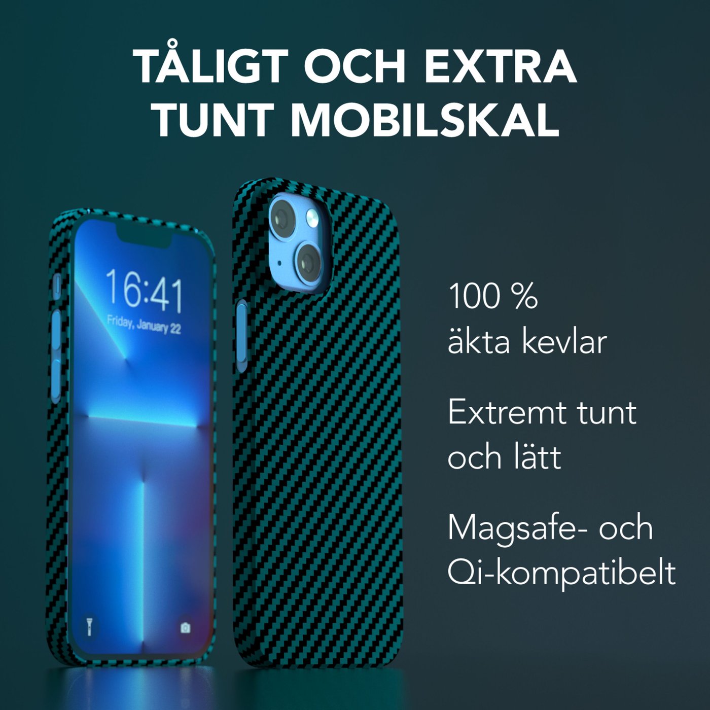 Linocell Premium Kevlar Tåligt skal för iPhone 13 Mini Blå