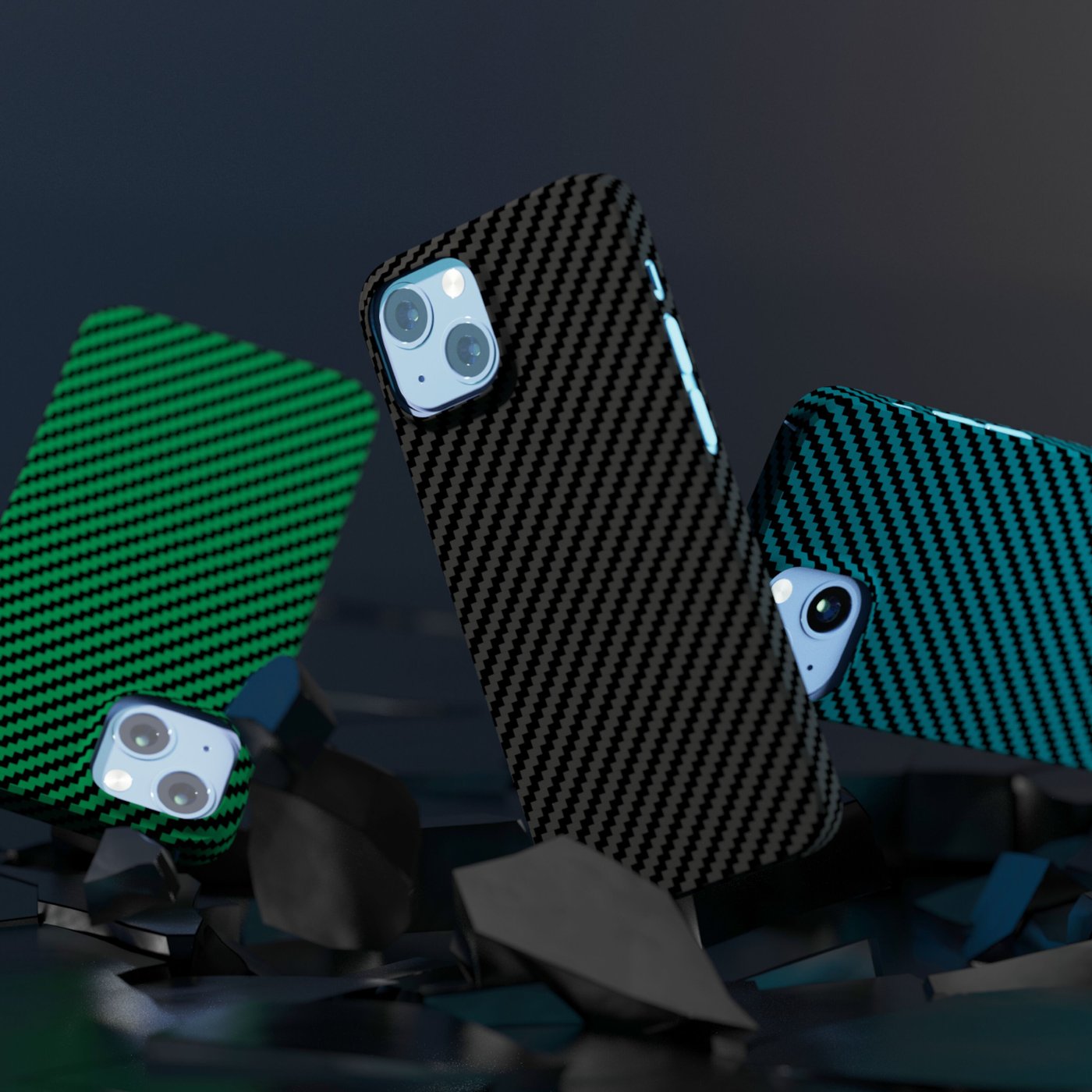 Linocell Premium Kevlar Robust deksel for iPhone 13 Mini Blå