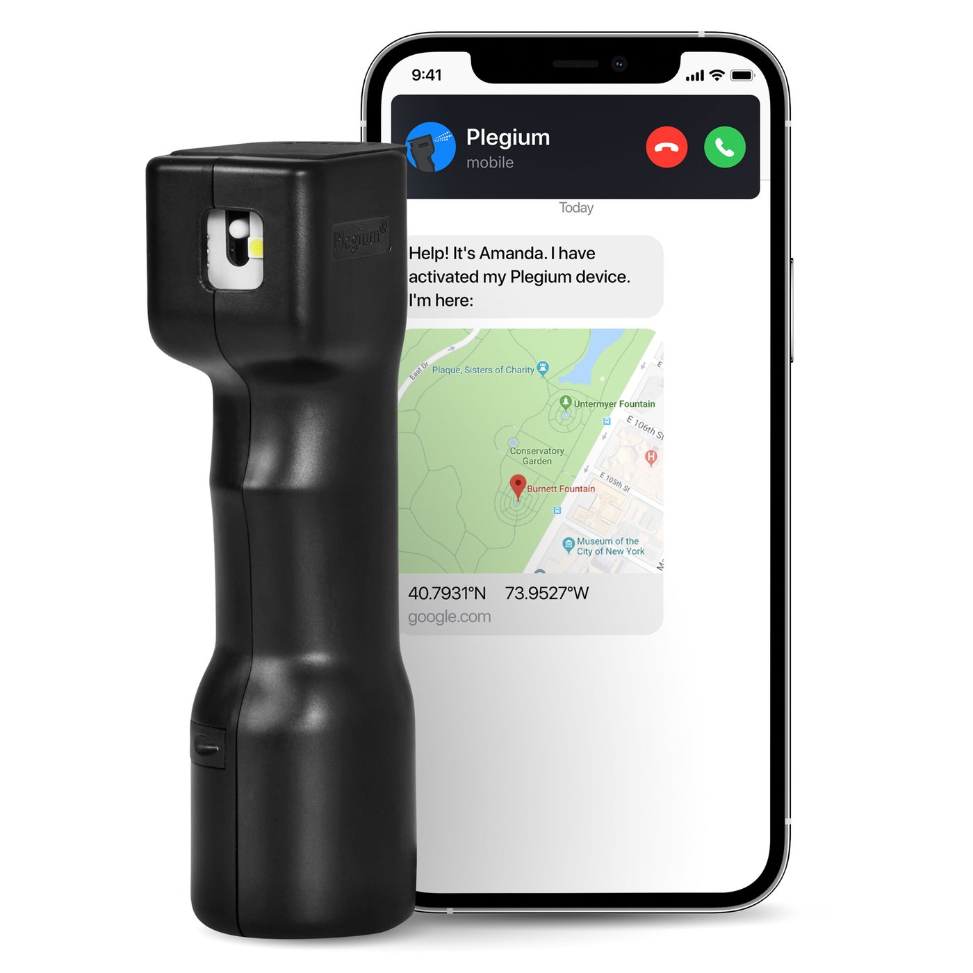 Plegium Smart försvarsspray med Bluetooth Svart