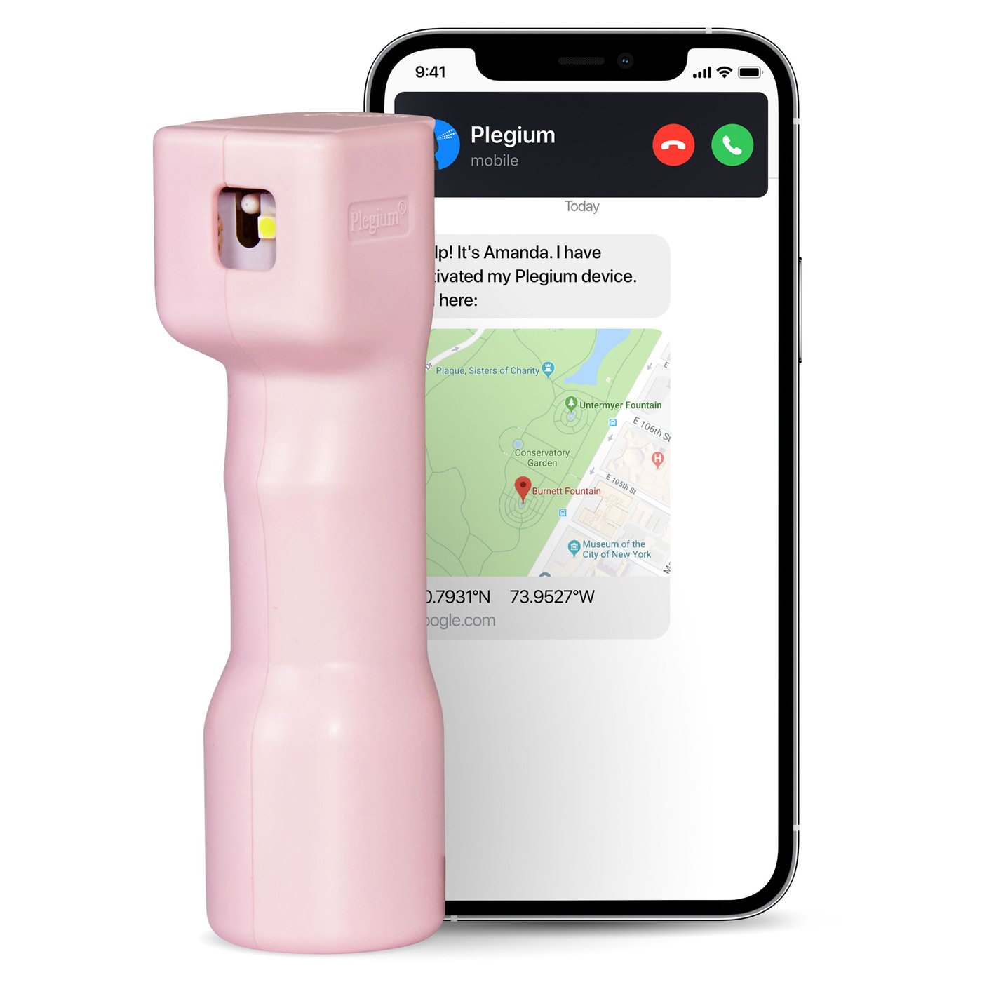 Plegium Smart försvarsspray med Bluetooth Rosa