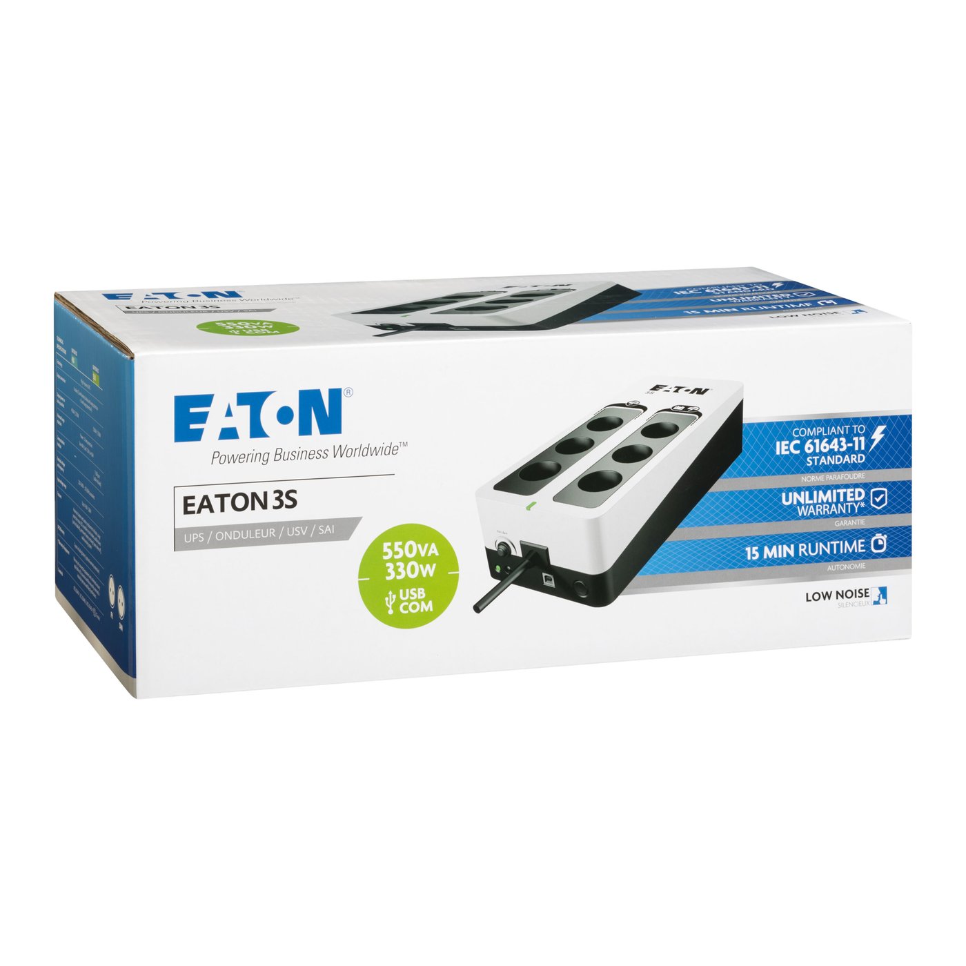 Eaton 3S 550 UPS 6 uttak