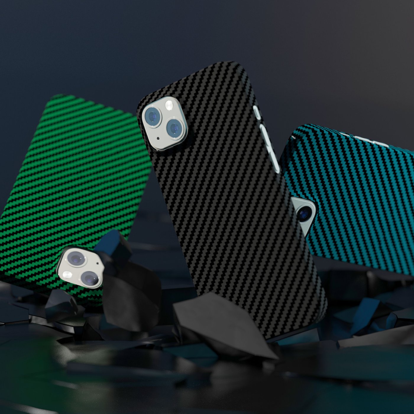 Linocell Premium Kevlar Robust deksel for iPhone 13 Blå