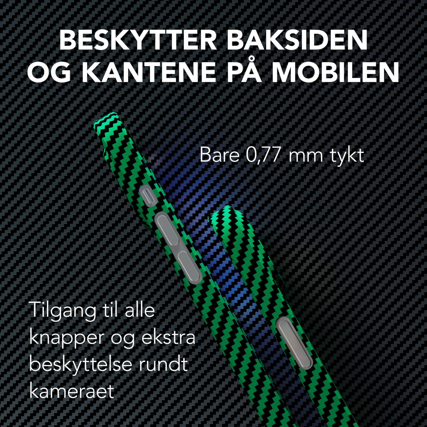 Linocell Premium Kevlar Robust deksel for iPhone 13 Grønn