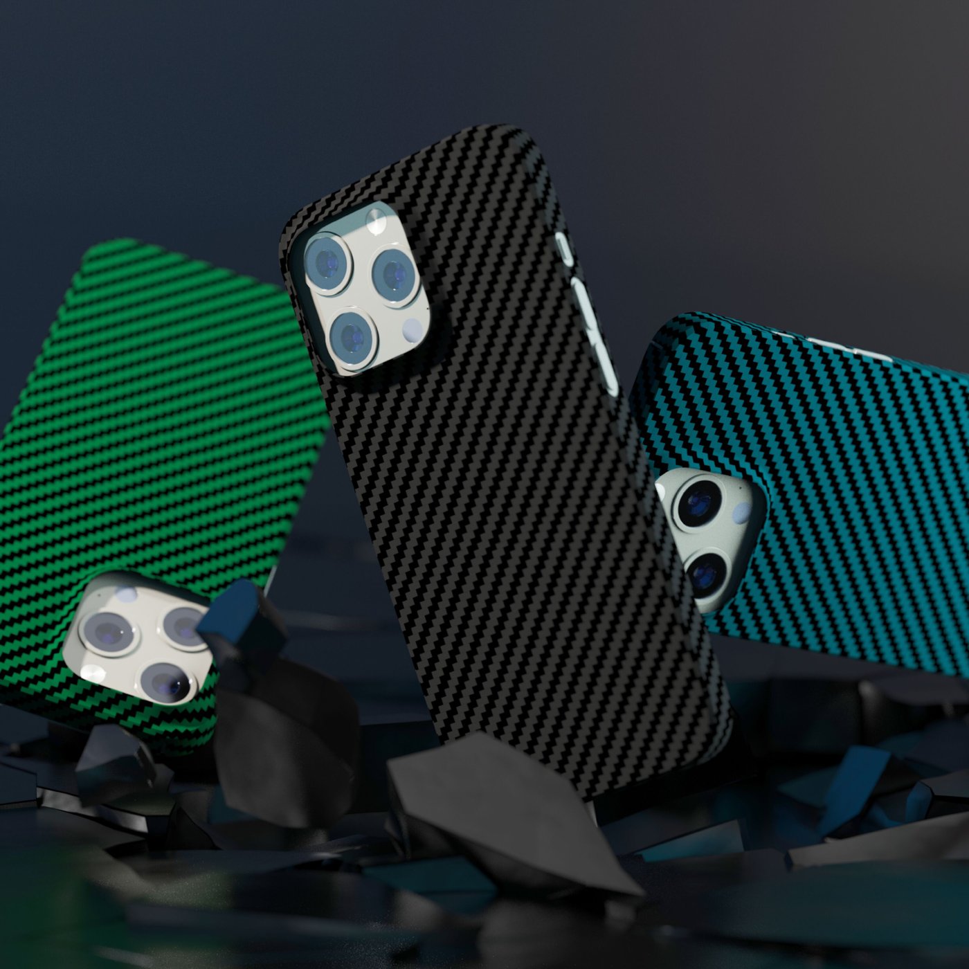 Linocell Premium Kevlar Robust deksel for iPhone 13 Pro Svart