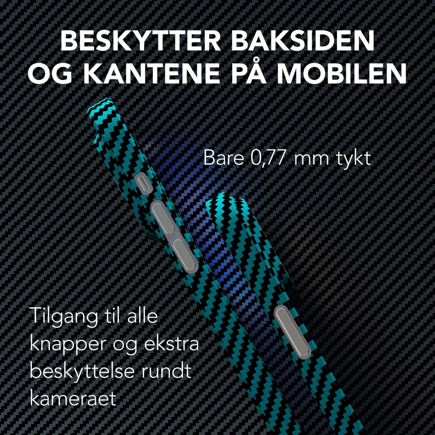 Linocell Premium Kevlar Robust deksel for iPhone 13 Pro Blå