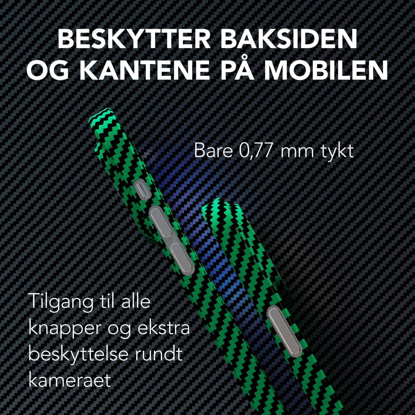 Linocell Premium Kevlar Robust deksel for iPhone 13 Pro Grønn