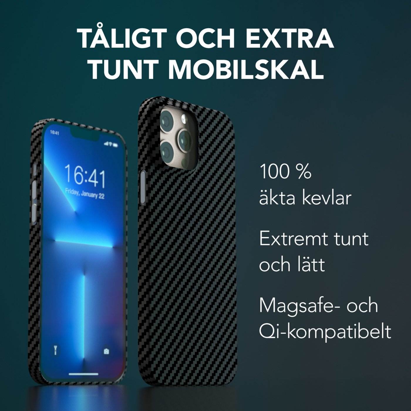 Linocell Premium Kevlar Tåligt skal för iPhone 13 Pro Max Svart
