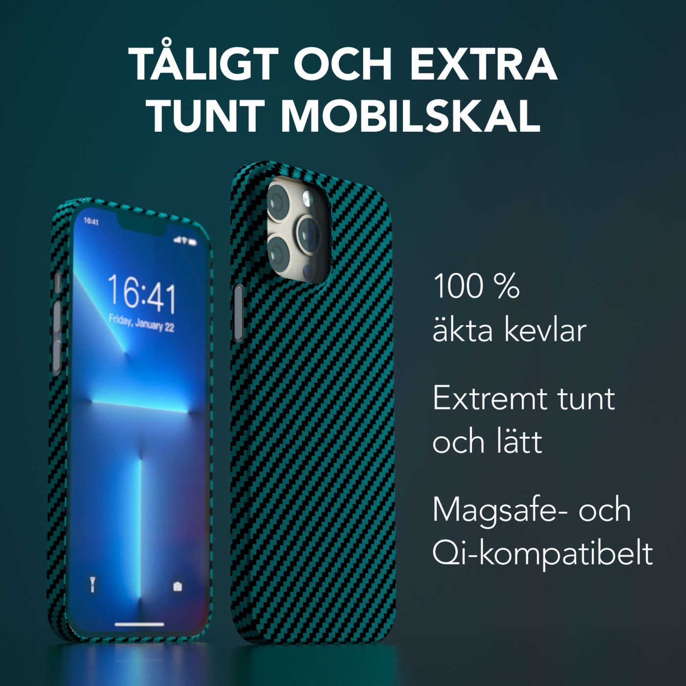 Linocell Premium Kevlar Tåligt skal för iPhone 13 Pro Max Blå