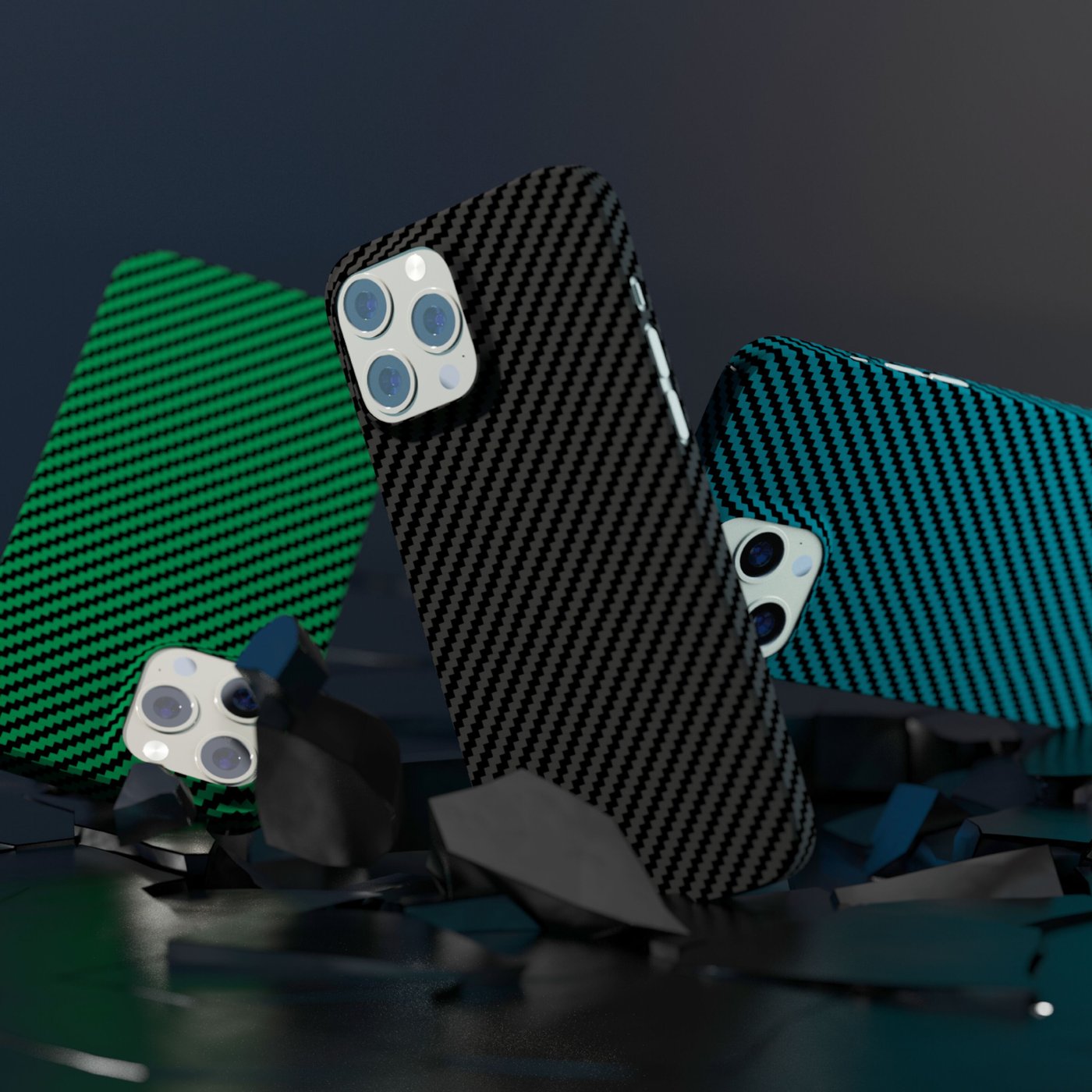 Linocell Premium Kevlar Tåligt skal för iPhone 13 Pro Max Grön