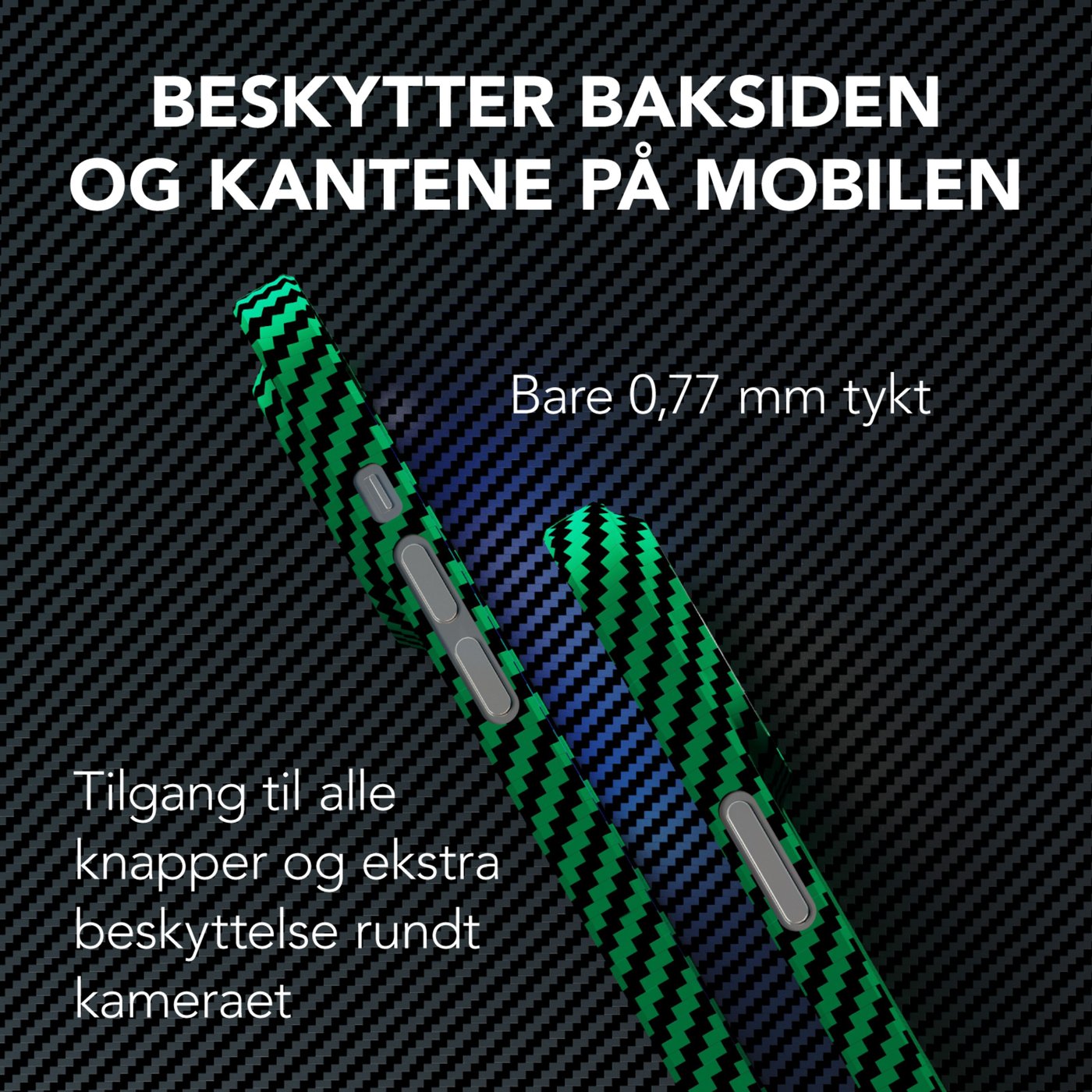 Linocell Premium Kevlar Robust deksel for iPhone 13 Pro Max Grønn