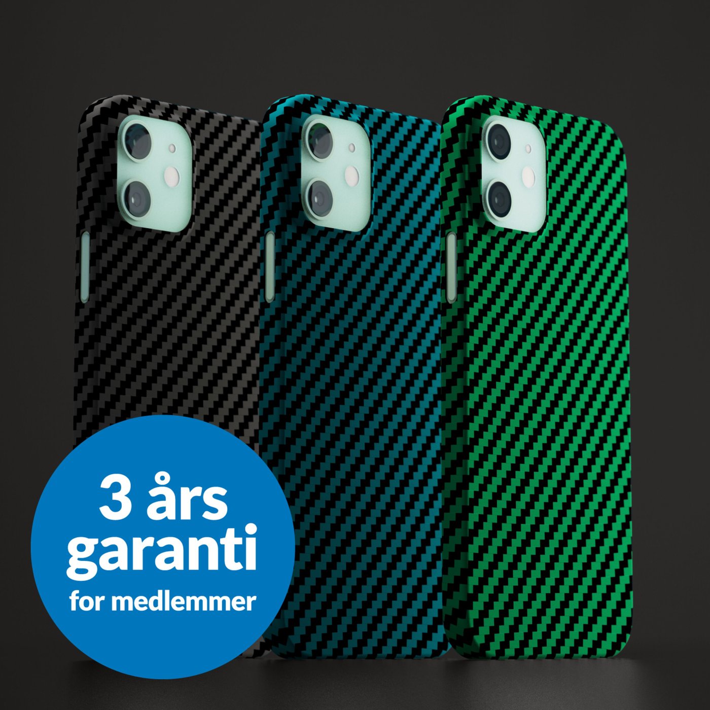 Linocell Premium Kevlar Robust deksel for iPhone 12 og 12 Pro Grønn