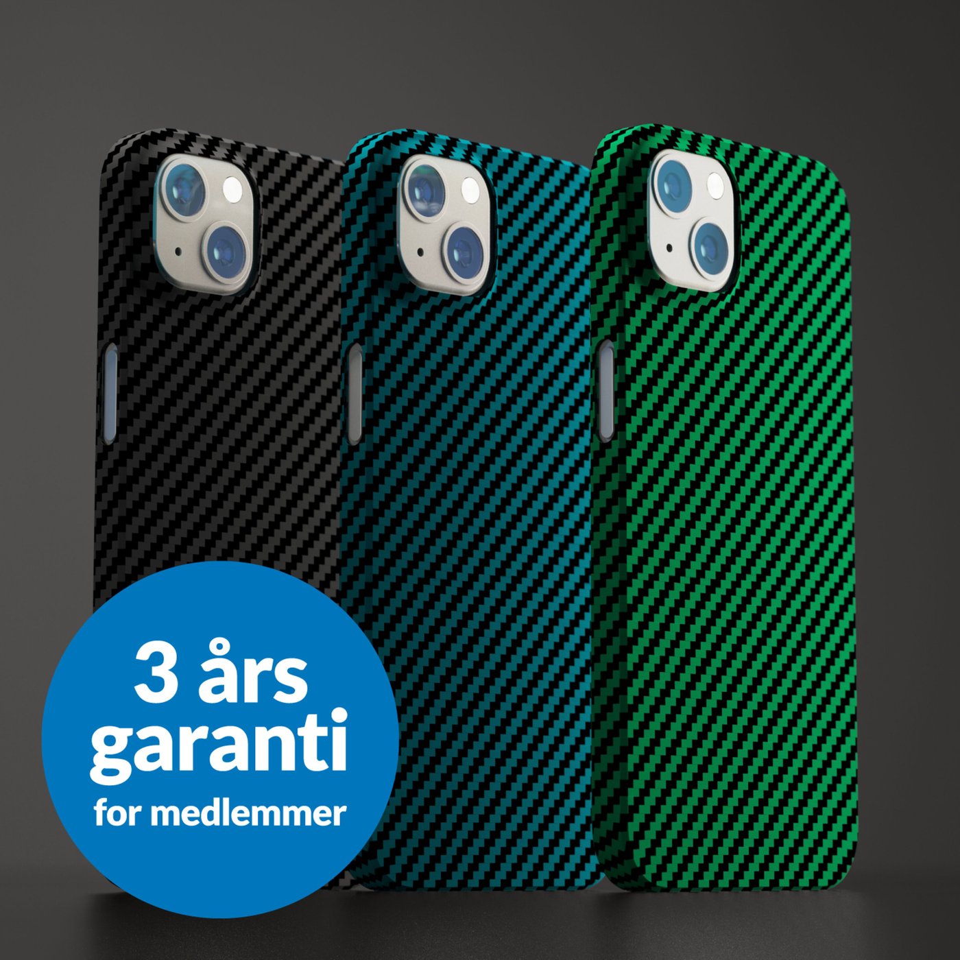 Linocell Premium Kevlar Robust deksel for iPhone 13 Grønn