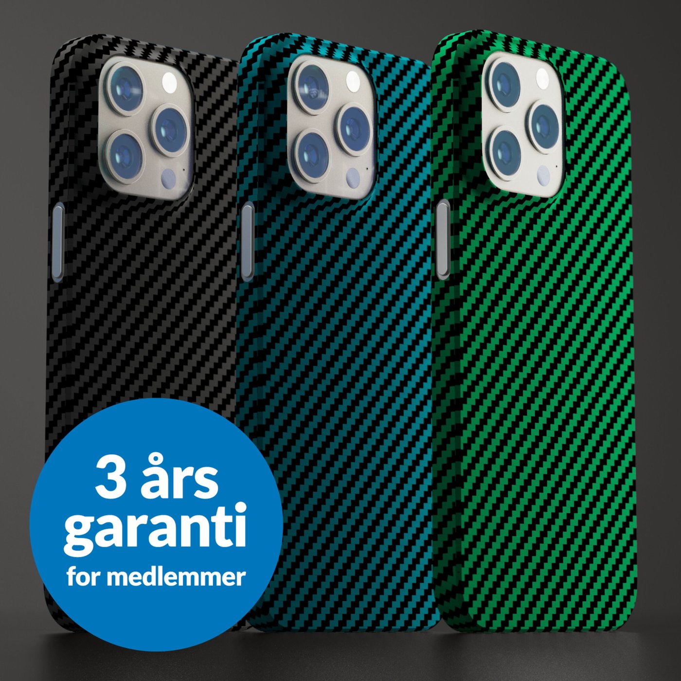 Linocell Premium Kevlar Robust deksel for iPhone 13 Pro Max Grønn