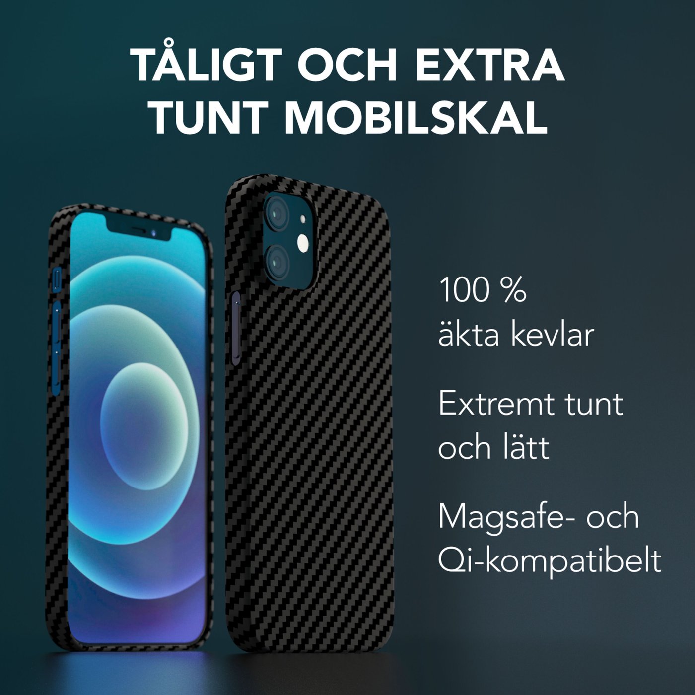 Linocell Premium Kevlar Tåligt skal för iPhone 12 Mini Svart