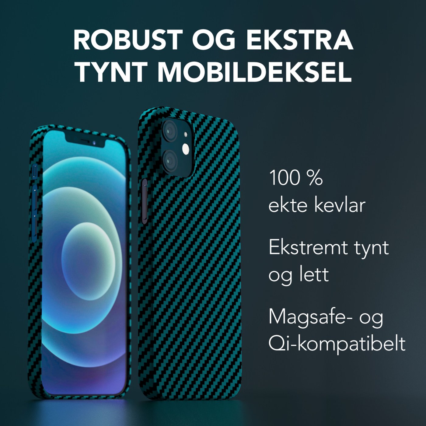 Linocell Premium Kevlar Robust deksel for iPhone 12 Mini Blå