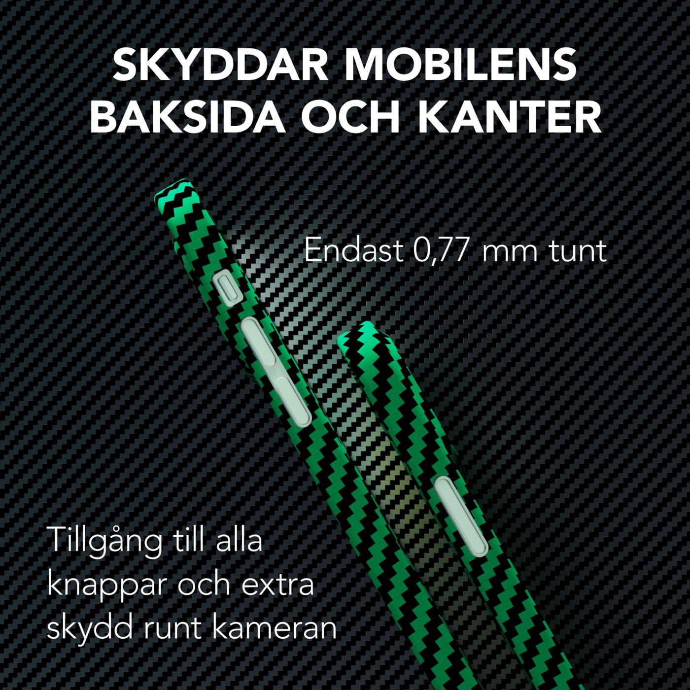 Linocell Premium Kevlar Tåligt skal för iPhone 12 & 12 Pro Grön