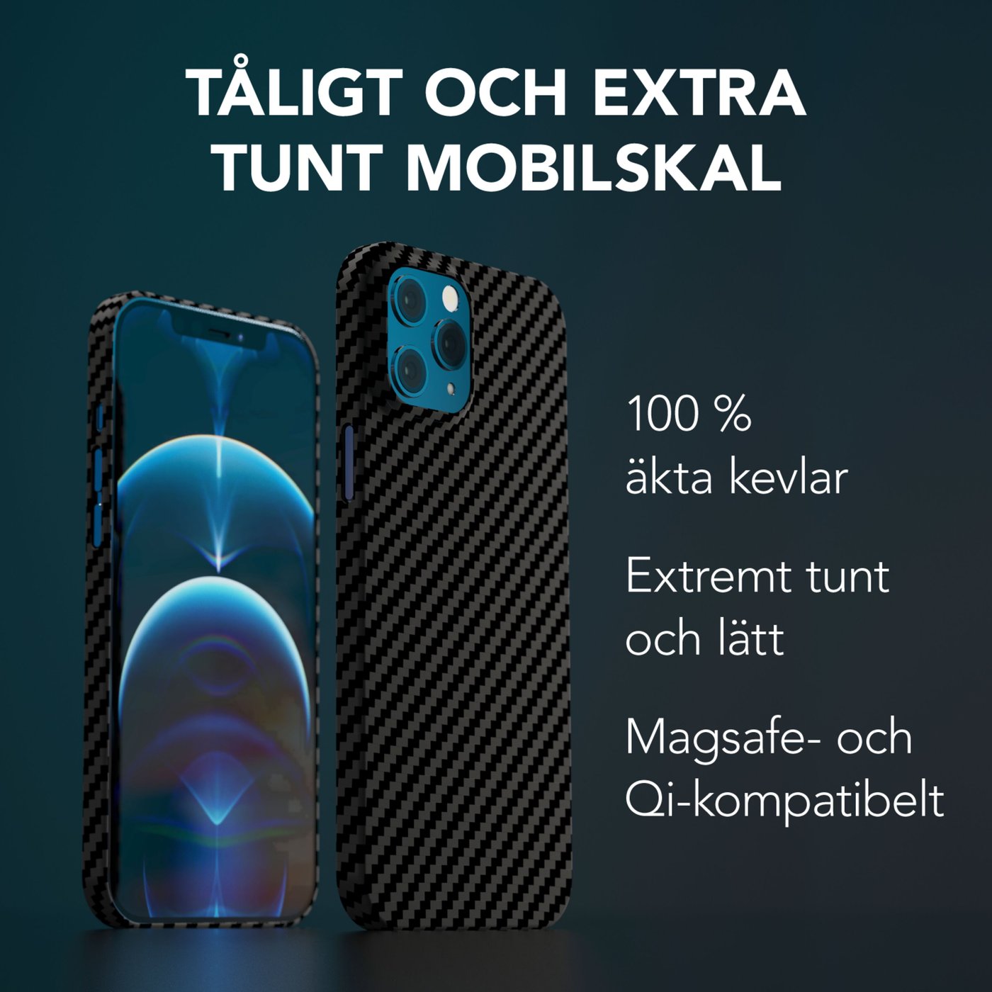 Linocell Premium Kevlar Tåligt skal för iPhone 12 Pro Max Svart