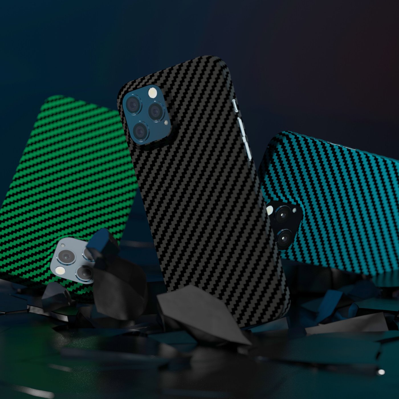 Linocell Premium Kevlar Robust deksel for iPhone 12 Pro Max Blå