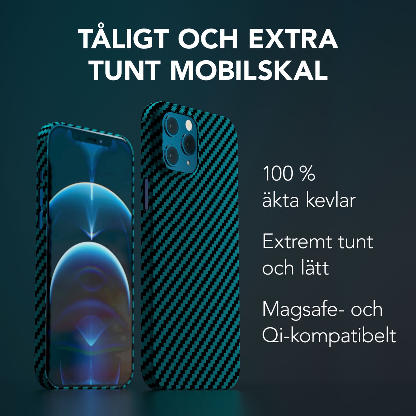 Linocell Premium Kevlar Tåligt skal för iPhone 12 Pro Max Blå