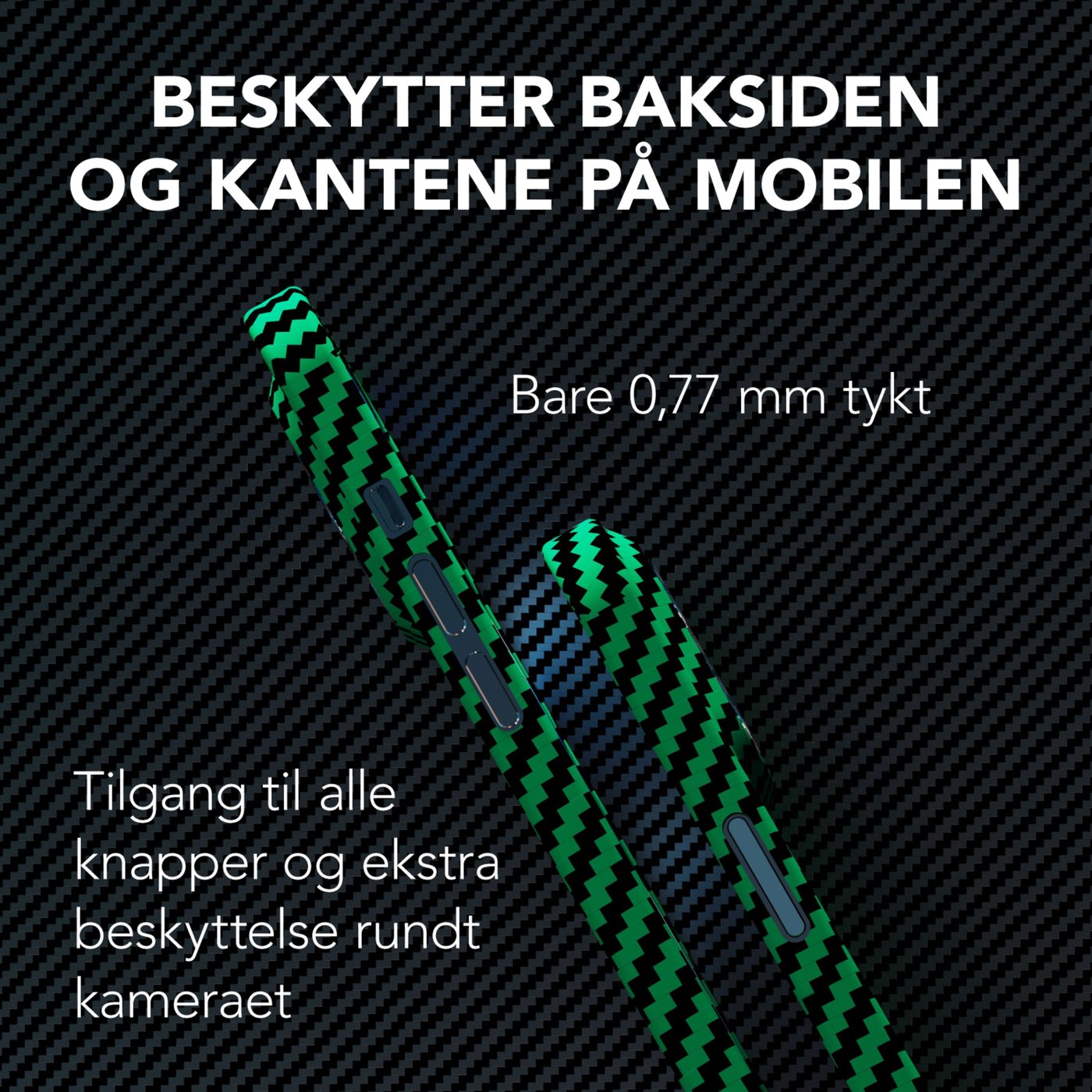 Linocell Premium Kevlar Robust deksel for iPhone 12 Pro Max Grønn