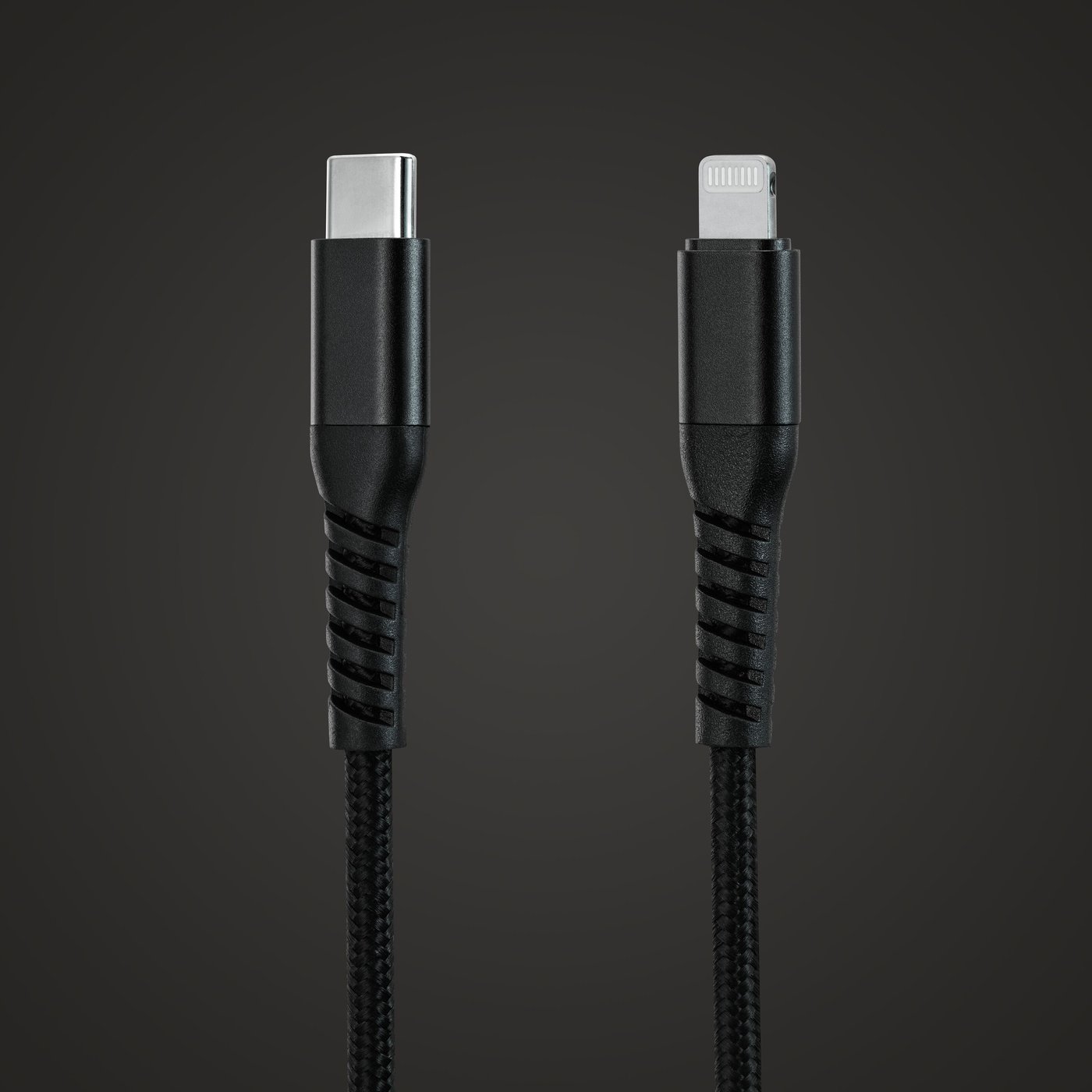 Linocell Premium Kevlar USB-C- til Lightning-kabel Svart 2 m