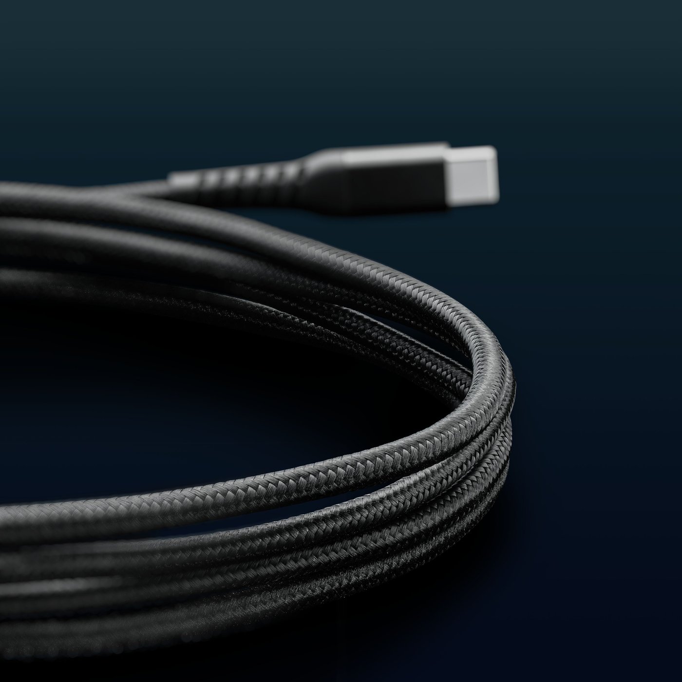 Linocell Premium Kevlar USB-C- till Lightning-kabel Svart 2 m