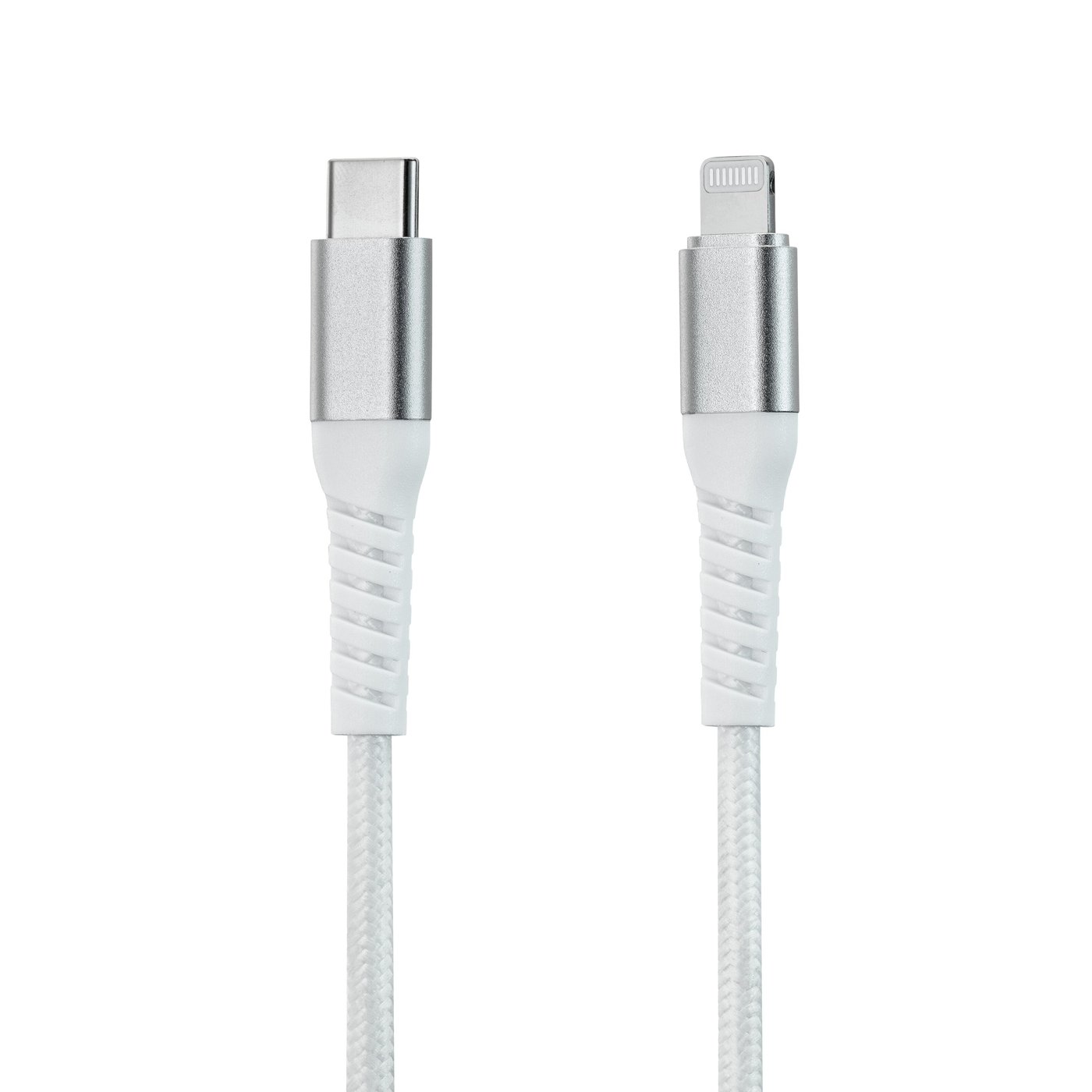 Linocell Premium Kevlar USB-C- till Lightning-kabel Vit 1 m
